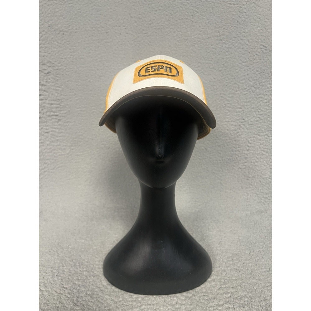 VTG ESPN Strapback Cap Hat Patch Logo Yellow Brown Adjustable Padres